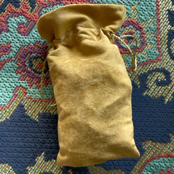 Crown Reserve Brown Velvety Gold Drawstring Storage Bag - Picture 4 of 6